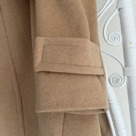 Ralph Lauren Wool Blend Car Coat Womens XL Camel Icon A Line Minimalist Luxury - Picture 10 of 16
